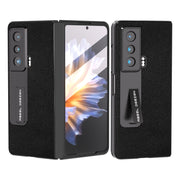 For Honor Magic Vs ABEEL Integrated Black Edge Genuine Leather Mino Phone Case with Holder(Black)