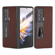 For Honor Magic Vs ABEEL Integrated Genuine Leather Luxury Series Phone Case with Holder(Coffee) - Honor Cases by PMC TechLife | Online Shopping South Africa | PMC TechLife | Buy Now Pay Later Mobicred