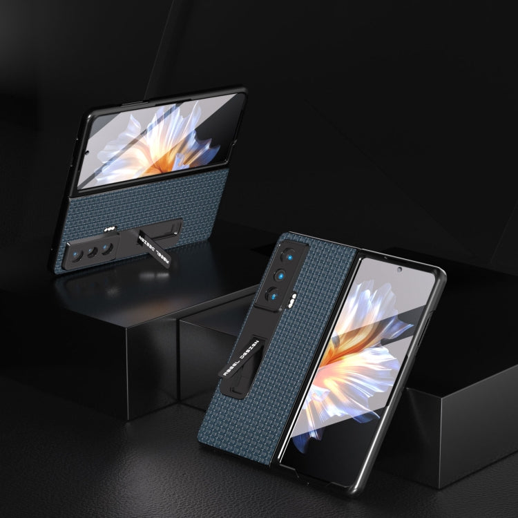 For Honor Magic Vs ABEEL Integrated Genuine Leather Luxury Series Phone Case with Holder(Royal Blue) - Honor Cases by PMC TechLife | Online Shopping South Africa | PMC TechLife | Buy Now Pay Later Mobicred