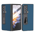 For Honor Magic Vs ABEEL Integrated Genuine Leather Silky Soft Phone Case with Holder(Blue) - Honor Cases by PMC TechLife | Online Shopping South Africa | PMC TechLife | Buy Now Pay Later Mobicred