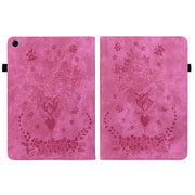 For Realme Pad 10.4 / Pad 5G 10.4 Butterfly Rose Embossed Leather Tablet Case(Rose Red)