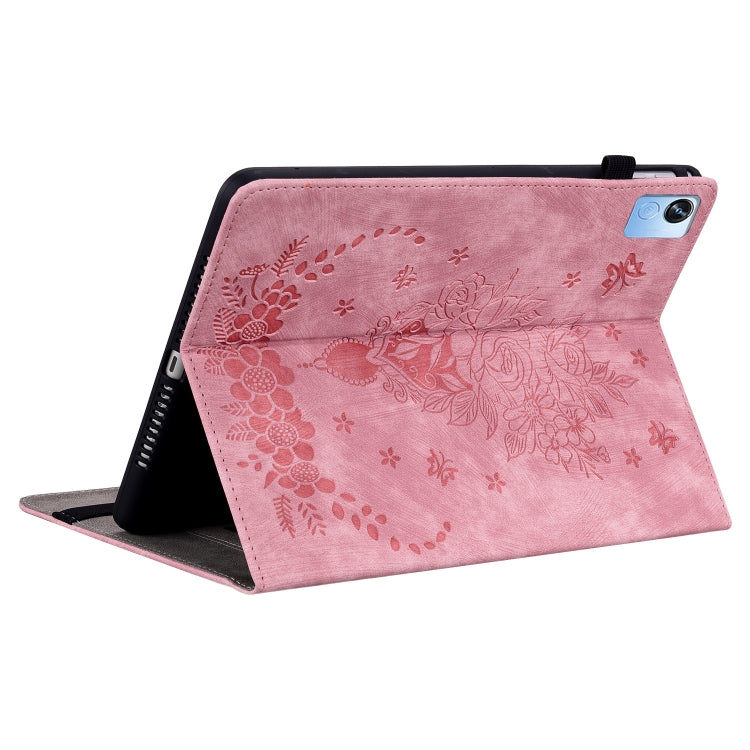 For Realme Pad X Butterfly Rose Embossed Leather Tablet Case(Pink) - Realme by PMC TechLife | Online Shopping South Africa | PMC TechLife | Buy Now Pay Later Mobicred