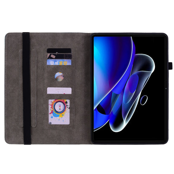 For Realme Pad X Butterfly Rose Embossed Leather Tablet Case(Dark Blue)
