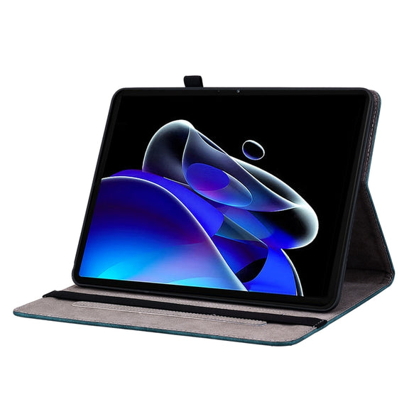 For Realme Pad X Butterfly Rose Embossed Leather Tablet Case(Dark Blue)