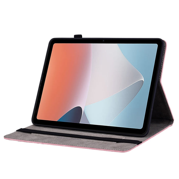 For OPPO Pad Air Butterfly Rose Embossed Leather Tablet Case(Pink)