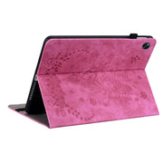 For OPPO Pad Air Butterfly Rose Embossed Leather Tablet Case(Rose Red)