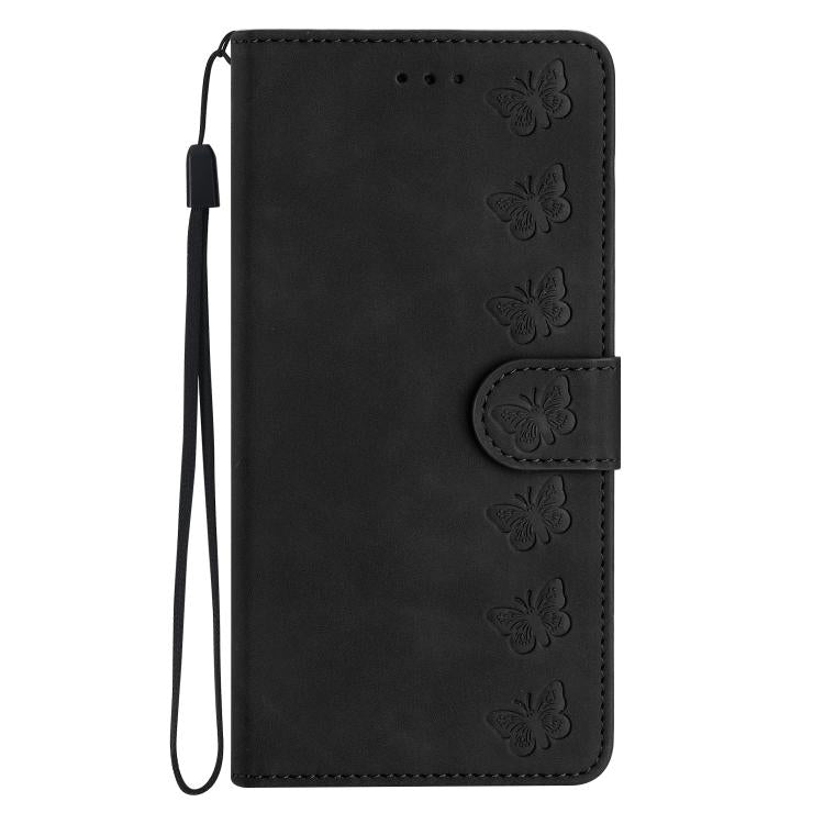 For iPhone 16e Seven Butterflies Embossed Leather Phone Case(Black) - free shipping - PMC TechLife - Order now!