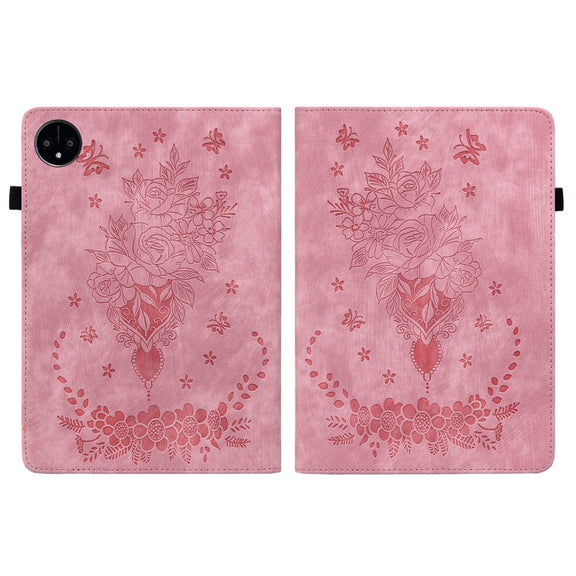 For Huawei MatePad Pro 11 2022 Butterfly Rose Embossed Leather Tablet Case(Pink)
