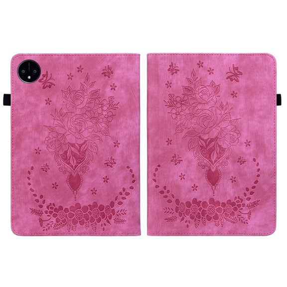 For Huawei MatePad Pro 11 2022 Butterfly Rose Embossed Leather Tablet Case(Rose Red)