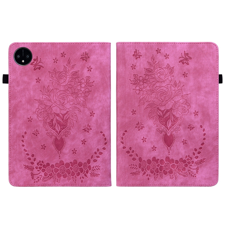 For Huawei MatePad Pro 11 2022 Butterfly Rose Embossed Leather Tablet Case(Rose Red)