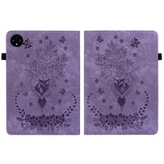 For Huawei MatePad Pro 11 2022 Butterfly Rose Embossed Leather Tablet Case(Purple)