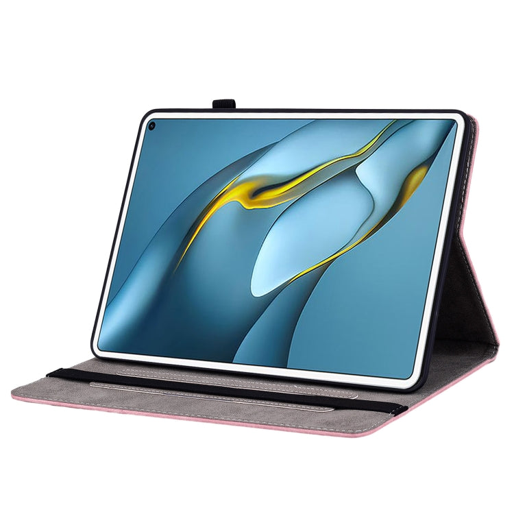 For Huawei MatePad Pro 10.8 2021 / 2018 Butterfly Rose Embossed Leather Tablet Case(Pink) - Huawei Cases by PMC TechLife | Online Shopping South Africa | PMC TechLife | Buy Now Pay Later Mobicred