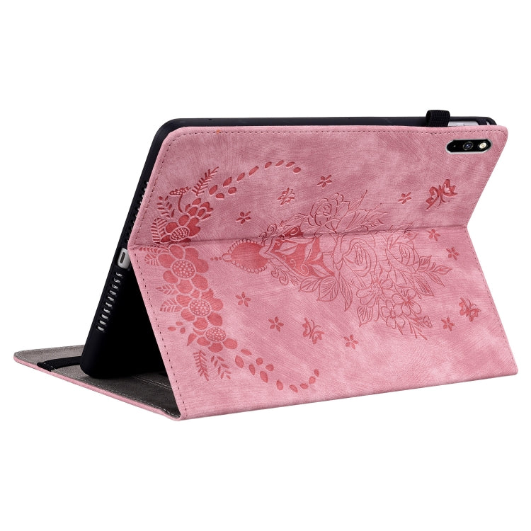 For Huawei MatePad Pro 10.8 2021 / 2018 Butterfly Rose Embossed Leather Tablet Case(Pink)