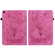 For Huawei MatePad SE 10.4 Butterfly Rose Embossed Leather Tablet Case(Rose Red)