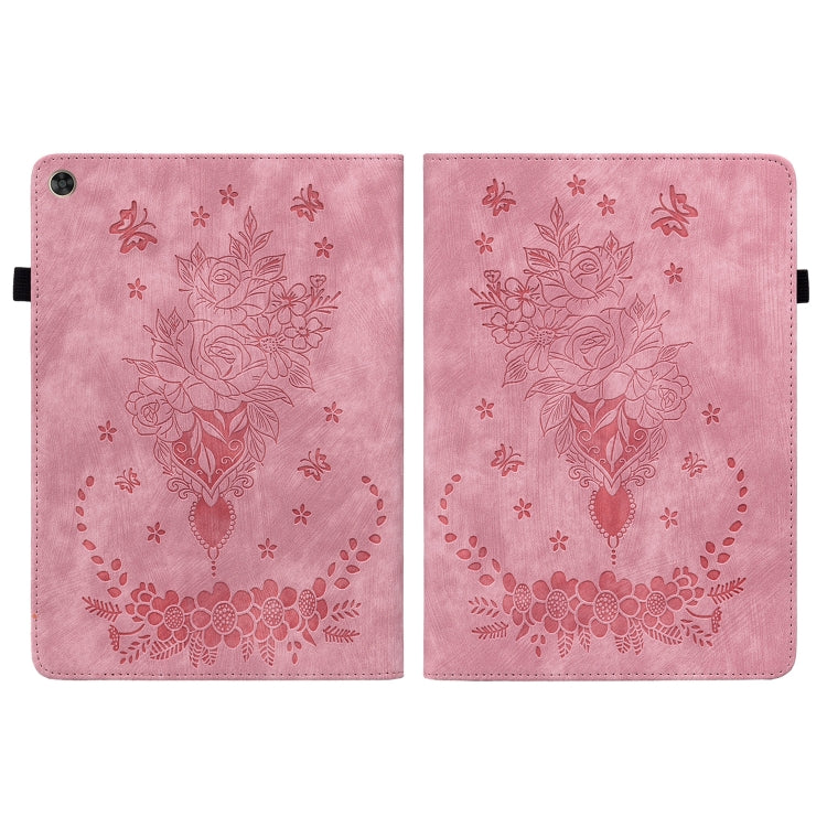 For Huawei MatePad T 10s / Enjoy Tablet 2 Butterfly Rose Embossed Leather Tablet Case(Pink)