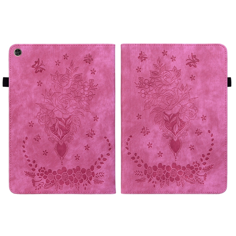 For Huawei MatePad T 10s / Enjoy Tablet 2 Butterfly Rose Embossed Leather Tablet Case(Rose Red) - Huawei Cases by PMC TechLife | Online Shopping South Africa | PMC TechLife | Buy Now Pay Later Mobicred