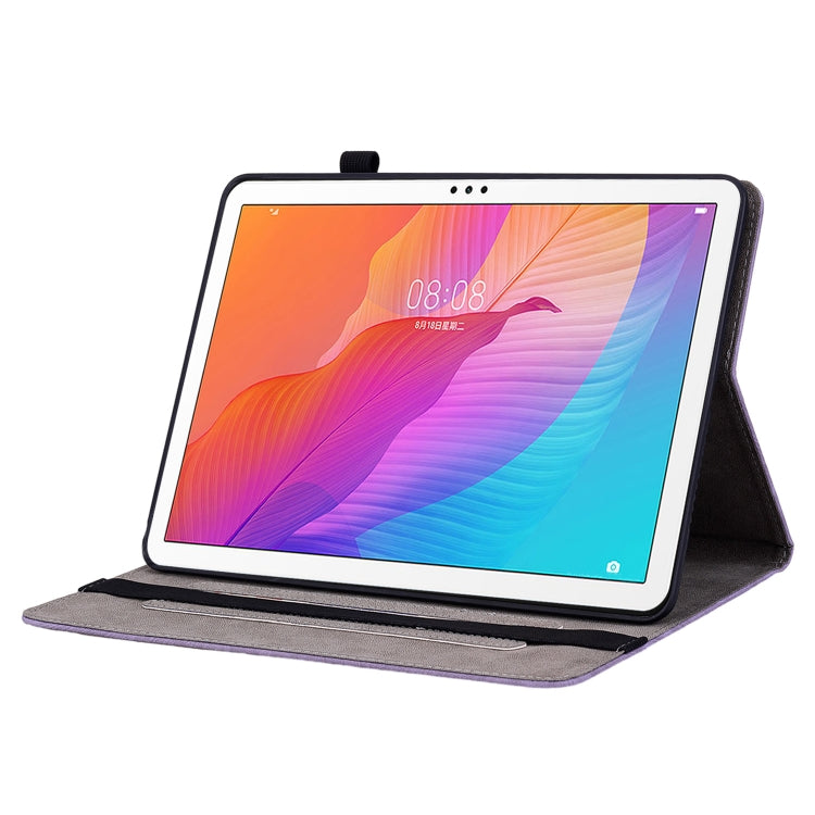 For Huawei MatePad T 10s/Enjoy Tablet 2 Butterfly Rose Embossed Leather Tablet Case(Purple) - Huawei Cases by PMC TechLife | Online Shopping South Africa | PMC TechLife | Buy Now Pay Later Mobicred