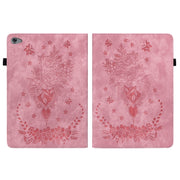 For Huawei MediaPad M5 Lite / C5 10.1 Butterfly Rose Embossed Leather Tablet Case(Pink)