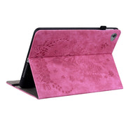 For Huawei MediaPad M5 Lite / C5 10.1 Butterfly Rose Embossed Leather Tablet Case(Rose Red)