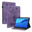 For Huawei MediaPad M5 Lite / C5 10.1 Butterfly Rose Embossed Leather Tablet Case(Purple) - Huawei Cases by PMC TechLife | Online Shopping South Africa | PMC TechLife | Buy Now Pay Later Mobicred