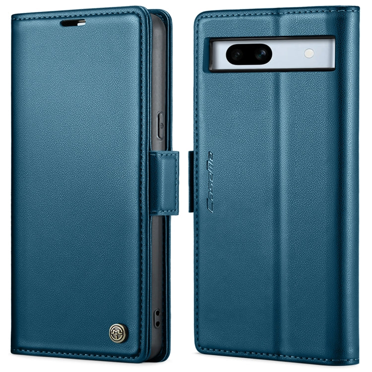 For Google Pixel 7a CaseMe 023 Butterfly Buckle Litchi Texture RFID Anti-theft Leather Phone Case(Blue) - Google Cases by CaseMe | Online Shopping South Africa | PMC Jewellery | Buy Now Pay Later Mobicred