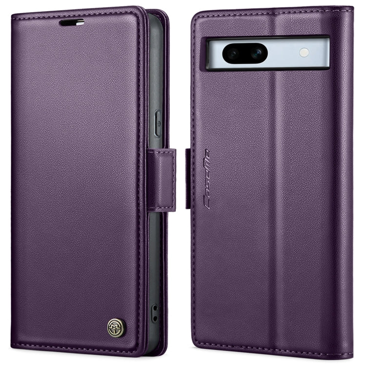 For Google Pixel 7a CaseMe 023 Butterfly Buckle Litchi Texture RFID Anti-theft Leather Phone Case(Pearly Purple) - Google Cases by CaseMe | Online Shopping South Africa | PMC Jewellery | Buy Now Pay Later Mobicred