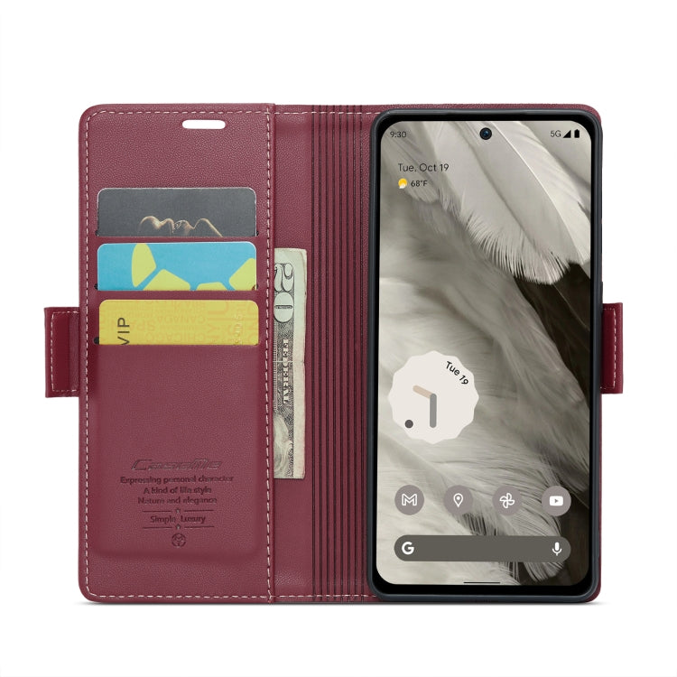 For Google Pixel 8 CaseMe 023 Butterfly Buckle Litchi Texture RFID Anti-theft Leather Phone Case(Wine Red) - Google Cases by CaseMe | Online Shopping South Africa | PMC Jewellery | Buy Now Pay Later Mobicred