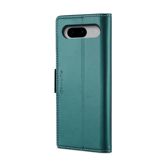 For Google Pixel 8 CaseMe 023 Butterfly Buckle Litchi Texture RFID Anti-theft Leather Phone Case(Pearly Blue)