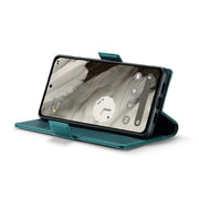 For Google Pixel 8 CaseMe 023 Butterfly Buckle Litchi Texture RFID Anti-theft Leather Phone Case(Pearly Blue)