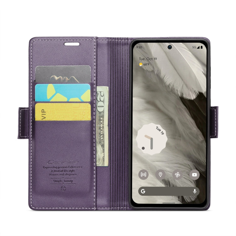 For Google Pixel 8 CaseMe 023 Butterfly Buckle Litchi Texture RFID Anti-theft Leather Phone Case(Pearly Purple) - free shipping - PMC Jewellery - Order now!