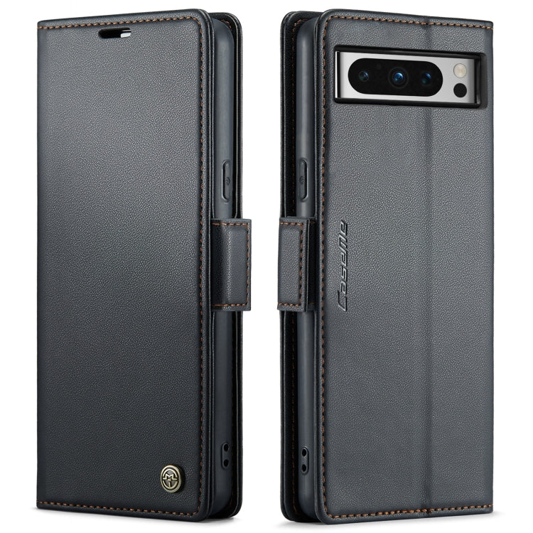 For Google Pixel 8 Pro CaseMe 023 Butterfly Buckle Litchi Texture RFID Anti-theft Leather Phone Case(Black)