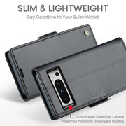For Google Pixel 8 Pro CaseMe 023 Butterfly Buckle Litchi Texture RFID Anti-theft Leather Phone Case(Black)