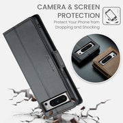 For Google Pixel 8 Pro CaseMe 023 Butterfly Buckle Litchi Texture RFID Anti-theft Leather Phone Case(Black)