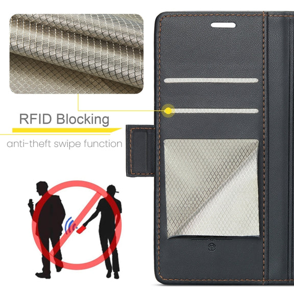 For Google Pixel 8 Pro CaseMe 023 Butterfly Buckle Litchi Texture RFID Anti-theft Leather Phone Case(Black)