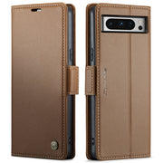 For Google Pixel 8 Pro CaseMe 023 Butterfly Buckle Litchi Texture RFID Anti-theft Leather Phone Case(Brown)
