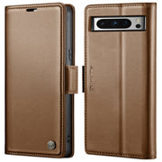 For Google Pixel 8 Pro CaseMe 023 Butterfly Buckle Litchi Texture RFID Anti-theft Leather Phone Case(Brown)