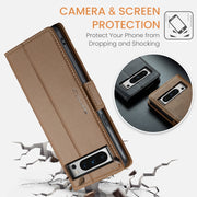 For Google Pixel 8 Pro CaseMe 023 Butterfly Buckle Litchi Texture RFID Anti-theft Leather Phone Case(Brown)