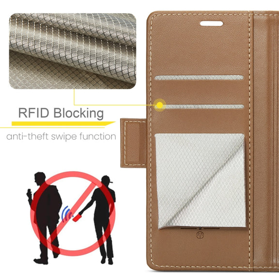 For Google Pixel 8 Pro CaseMe 023 Butterfly Buckle Litchi Texture RFID Anti-theft Leather Phone Case(Brown)