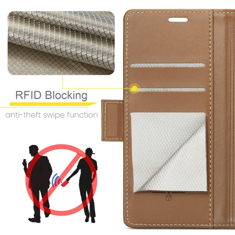 For Google Pixel 8 Pro CaseMe 023 Butterfly Buckle Litchi Texture RFID Anti-theft Leather Phone Case(Brown)