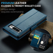 For Google Pixel 8 Pro CaseMe 023 Butterfly Buckle Litchi Texture RFID Anti-theft Leather Phone Case(Blue)