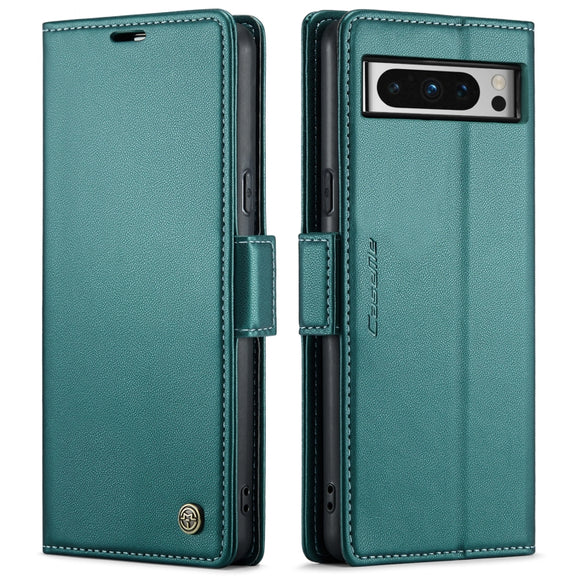 For Google Pixel 8 Pro CaseMe 023 Butterfly Buckle Litchi Texture RFID Anti-theft Leather Phone Case(Pearly Blue)
