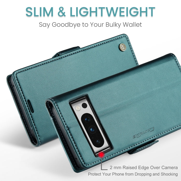 For Google Pixel 8 Pro CaseMe 023 Butterfly Buckle Litchi Texture RFID Anti-theft Leather Phone Case(Pearly Blue)