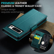For Google Pixel 8 Pro CaseMe 023 Butterfly Buckle Litchi Texture RFID Anti-theft Leather Phone Case(Pearly Blue)