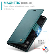 For Google Pixel 8 Pro CaseMe 023 Butterfly Buckle Litchi Texture RFID Anti-theft Leather Phone Case(Pearly Blue)