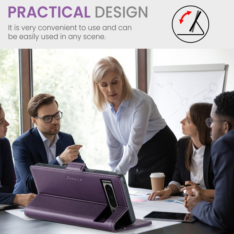 For Google Pixel 8 Pro CaseMe 023 Butterfly Buckle Litchi Texture RFID Anti-theft Leather Phone Case(Pearly Purple) - free shipping - PMC Jewellery - Order now!