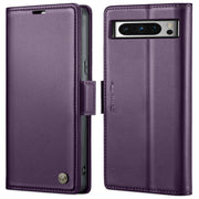 For Google Pixel 8 Pro CaseMe 023 Butterfly Buckle Litchi Texture RFID Anti-theft Leather Phone Case(Pearly Purple)