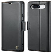For Google Pixel 8a CaseMe 023 Butterfly Buckle Litchi Texture RFID Anti-theft Leather Phone Case(Black)