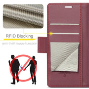 For Google Pixel 8a CaseMe 023 Butterfly Buckle Litchi Texture RFID Anti-theft Leather Phone Case(Wine Red)