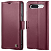 For Google Pixel 8a CaseMe 023 Butterfly Buckle Litchi Texture RFID Anti-theft Leather Phone Case(Wine Red)