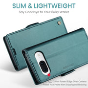 For Google Pixel 8a CaseMe 023 Butterfly Buckle Litchi Texture RFID Anti-theft Leather Phone Case(Pearly Blue)